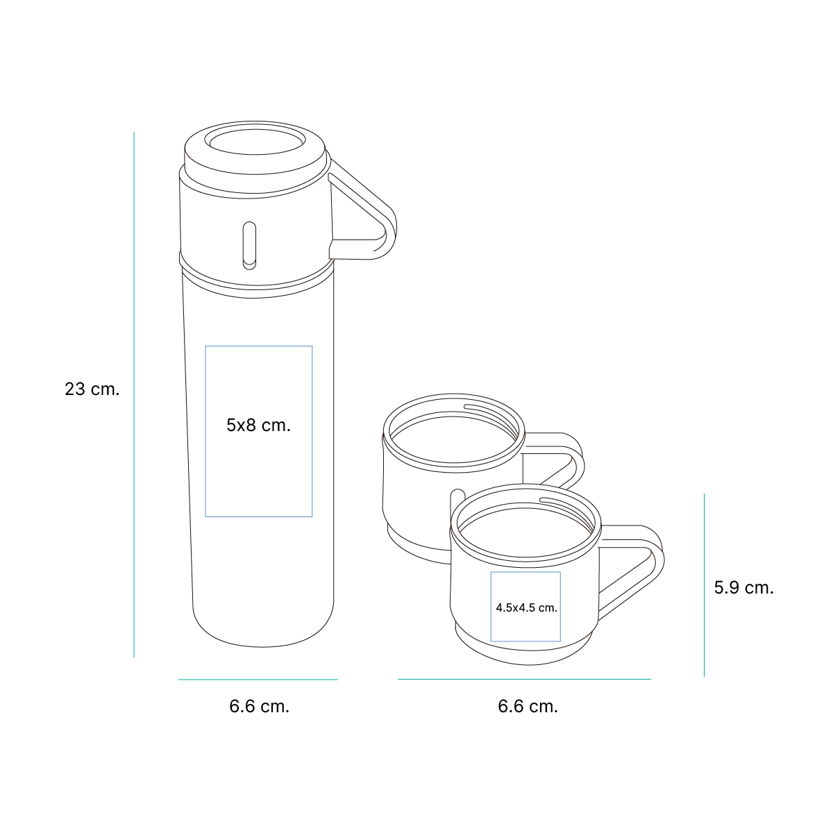 Set de termo y tazas Camini. - Image 5